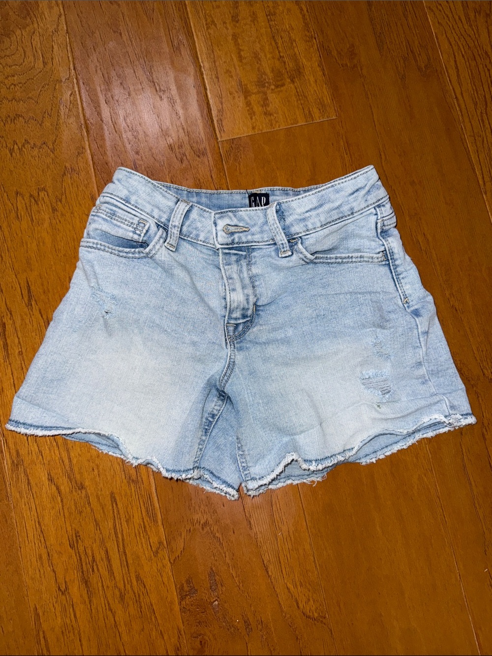 GAP Light Blue Frayed Hem Denim Shorts